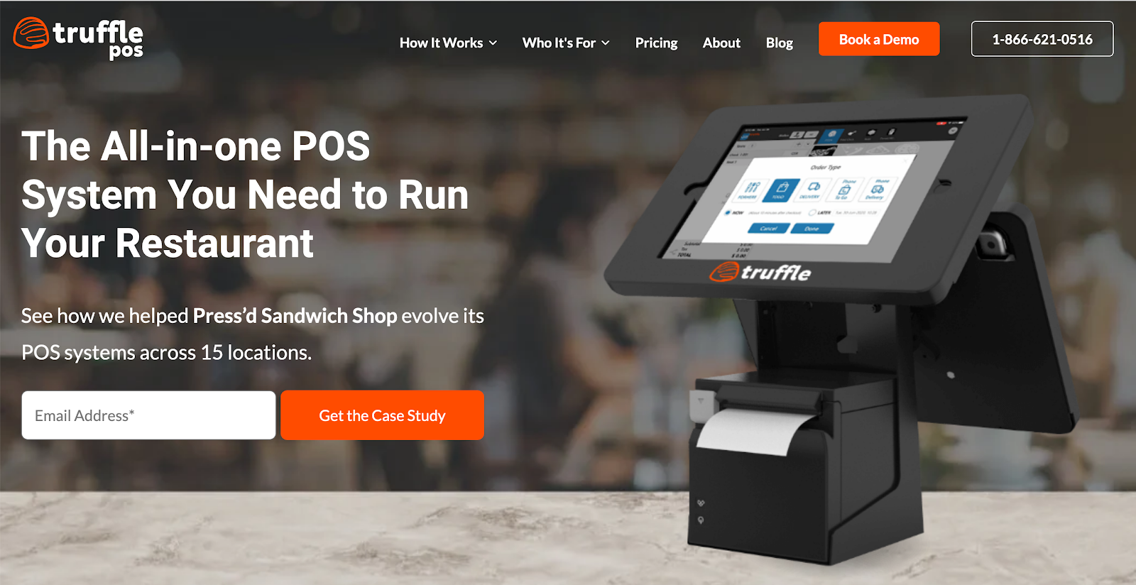How To Create B2B SaaS Content That Converts The Truffle POS Homepage shows what the POS system looks like